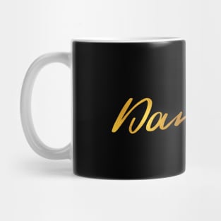 Daniela Name Hand Lettering in Faux Gold Letters Mug